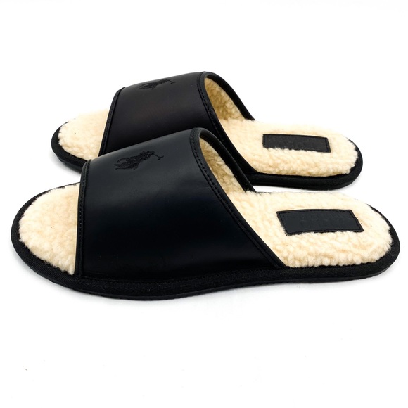 POLO RALPH LAUREN Mens Leather Slide Slippers - Picture 3 of 8